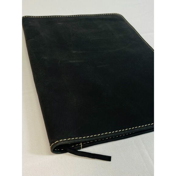 Theodore Black Leather Notebook Cover & Dust Cover EUC Distressed Professional - Picture 3 of 8